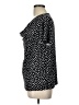 Ashley Blue Polka Dots Black Short Sleeve Blouse Size L - photo 5