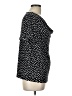Ashley Blue Polka Dots Black Short Sleeve Blouse Size L - photo 4