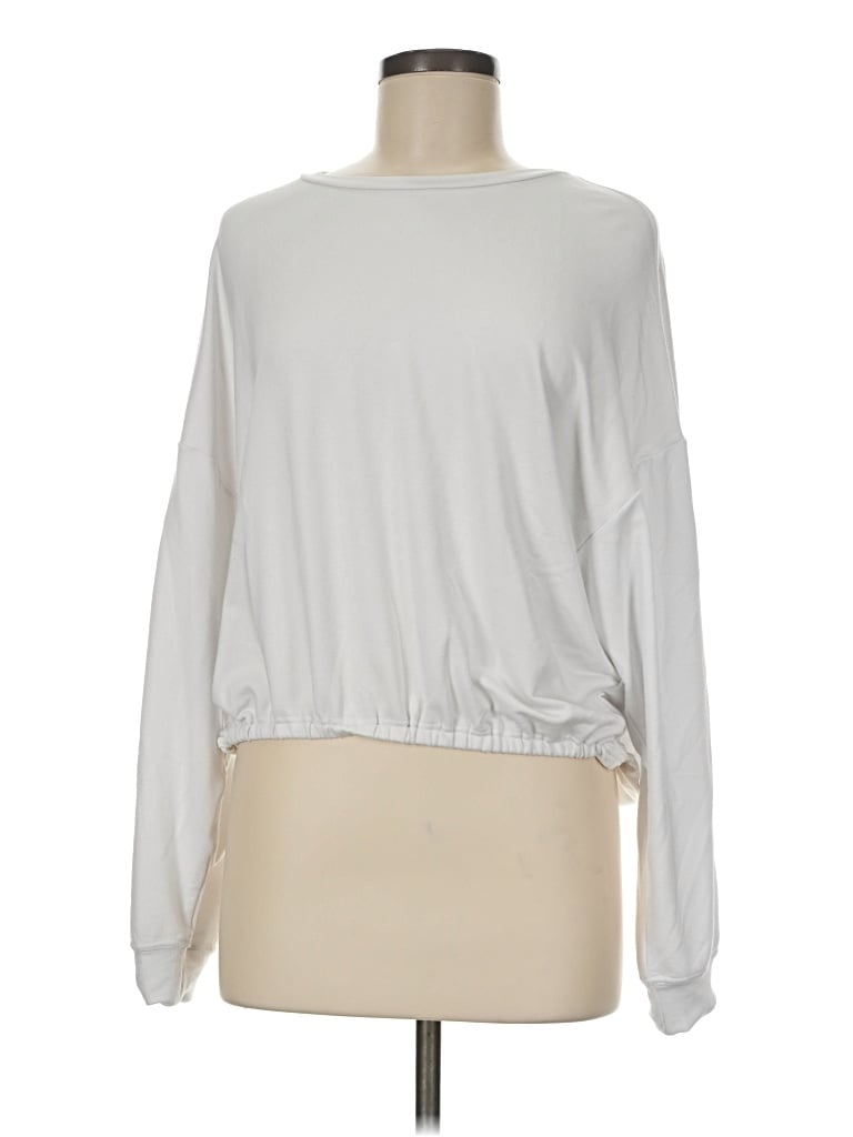 Pre-owned Fabletics Long Sleeve T-shirt In Silver