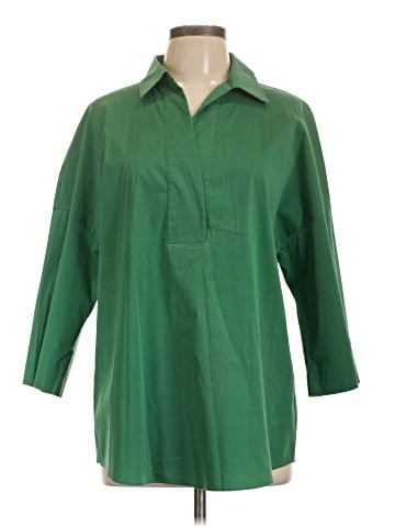 Lafayette 148 New York 3/4 Sleeve Button-Down Shirt (view 1)