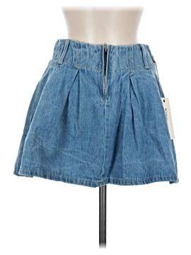 Blue Velvet Denim Skirt (view 1)