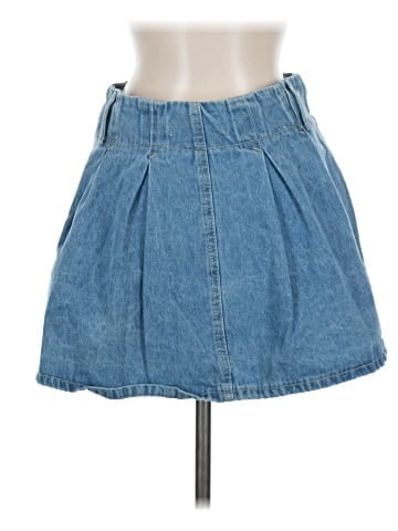 Blue Velvet Denim Skirt (view 2)
