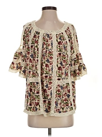 Blue Tassel 3/4 Sleeve Blouse (view 1)