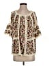 Blue Tassel 100% Polyester Ivory 3/4 Sleeve Blouse Size S - photo 1
