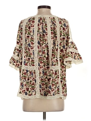 Blue Tassel 3/4 Sleeve Blouse (view 2)