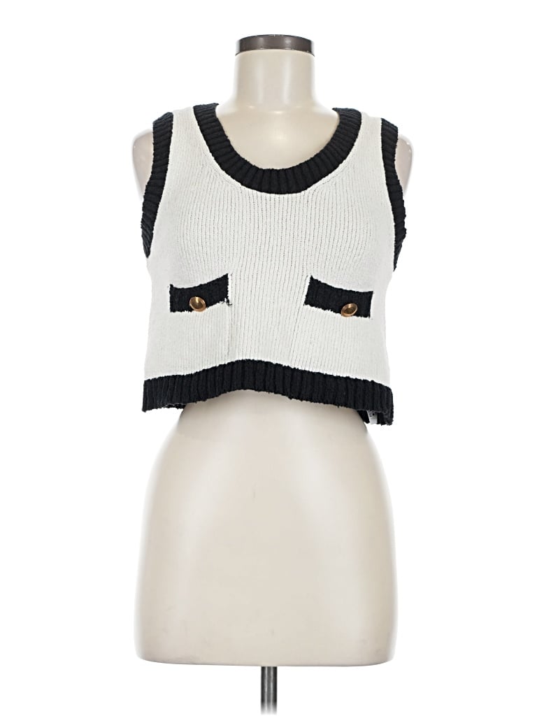 Pre-owned Zara Sweater Vest In White