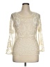 Express 100% Nylon Ivory 3/4 Sleeve Top Size M - photo 1
