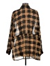 Calvin Klein 100% Polyester Plaid Brown 3/4 Sleeve Blouse Size M (estimated) - photo 2