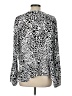 Ann Taylor LOFT 100% Polyester Animal Print Silver Long Sleeve Blouse Size 12 - photo 2