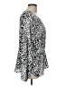 Ann Taylor LOFT 100% Polyester Animal Print Silver Long Sleeve Blouse Size 12 - photo 4