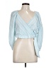 BCBGeneration Blue 3/4 Sleeve Blouse Size L - photo 1