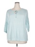 Avenue 100% Polyester Teal 3/4 Sleeve Blouse Size 18 - 20 Plus - photo 1