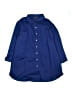 Lands' End Solid Blue Short Sleeve Button-Down Shirt Size 16 - photo 1