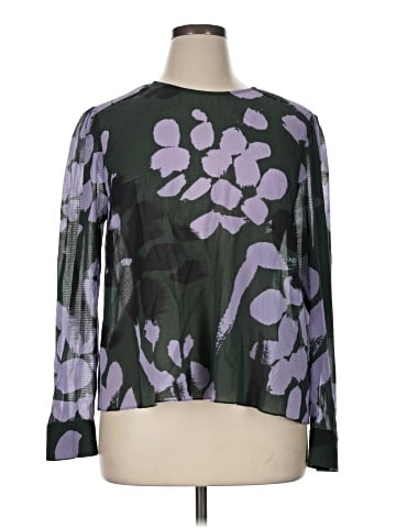 Tanya Taylor Long Sleeve Silk Top (view 1)