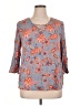 Democracy 100% Rayon Blue 3/4 Sleeve Blouse Size XL - photo 1