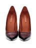 Assorted Brands 100% Leather Color Block Burgundy Heels Size 7 - photo 2