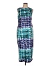 Unbranded 100% Polyester Graphic Blue Cocktail Dress Size L - photo 1