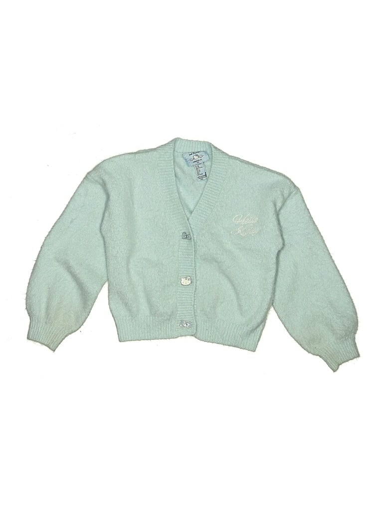 Pre-owned Hello Kitty Kids' Cardigan Sweater In Green