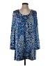 Tibi 100% Silk Animal Print Blue Casual Dress Size 6 - photo 1