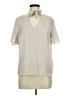H&M 100% Polyester Ivory Short Sleeve Blouse Size 6 - photo 1