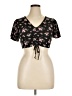 Almost Famous Black Short Sleeve Top Size XL - photo 1