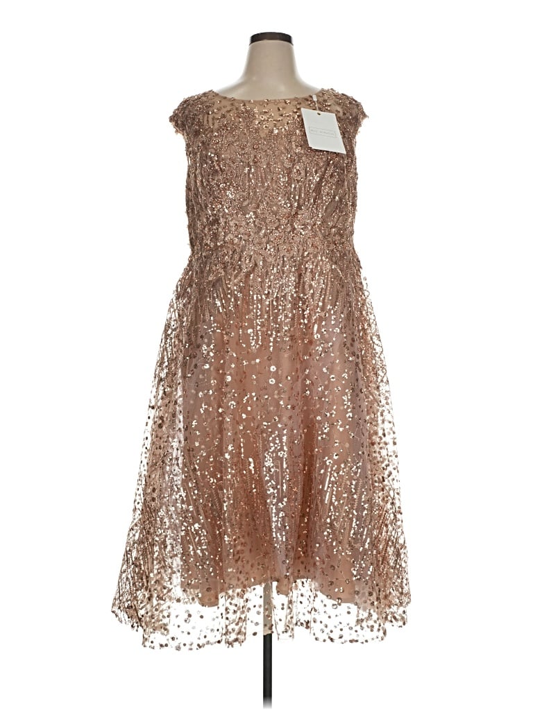 Pre-owned Mac Duggal Cocktail Dress In Brown