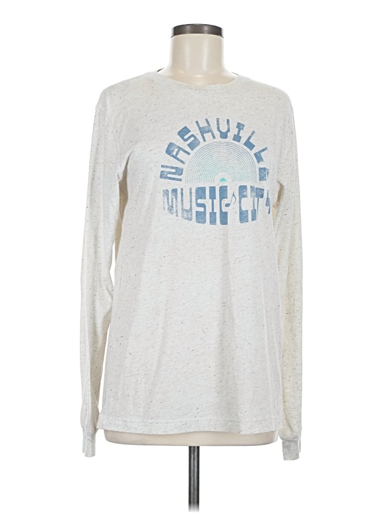 Pre-owned Bella+canvas Long Sleeve T-shirt In Silver
