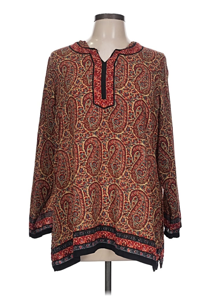 Pre-owned Biba Long Sleeve Blouse In Brown