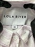 Lola River Stripes White Short Sleeve Blouse Size M - photo 7