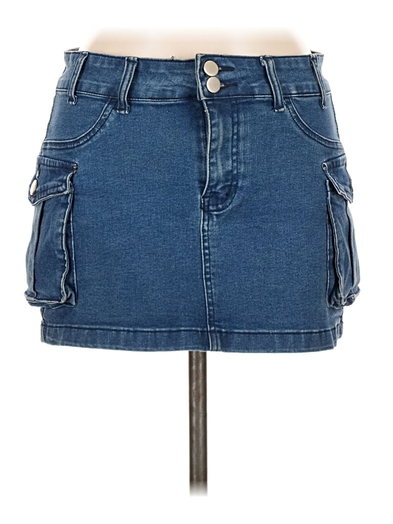 Pre-owned Unbranded Denim Skirt In Blue