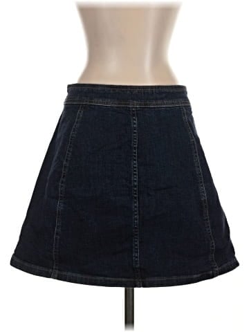 Madewell Stretch Denim A-Line Mini Skirt: Button-Front Edition (view 2)