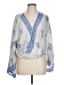 Maronie Silver Long Sleeve Blouse Size L - photo 1