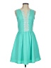 Everly 100% Polyester Solid Teal Casual Dress Size S - photo 1