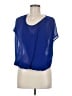Ezra Blue Short Sleeve Blouse Size M - photo 1