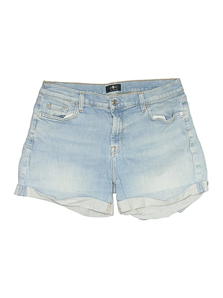 Pre-owned 7 For All Mankind Denim Shorts In Blue