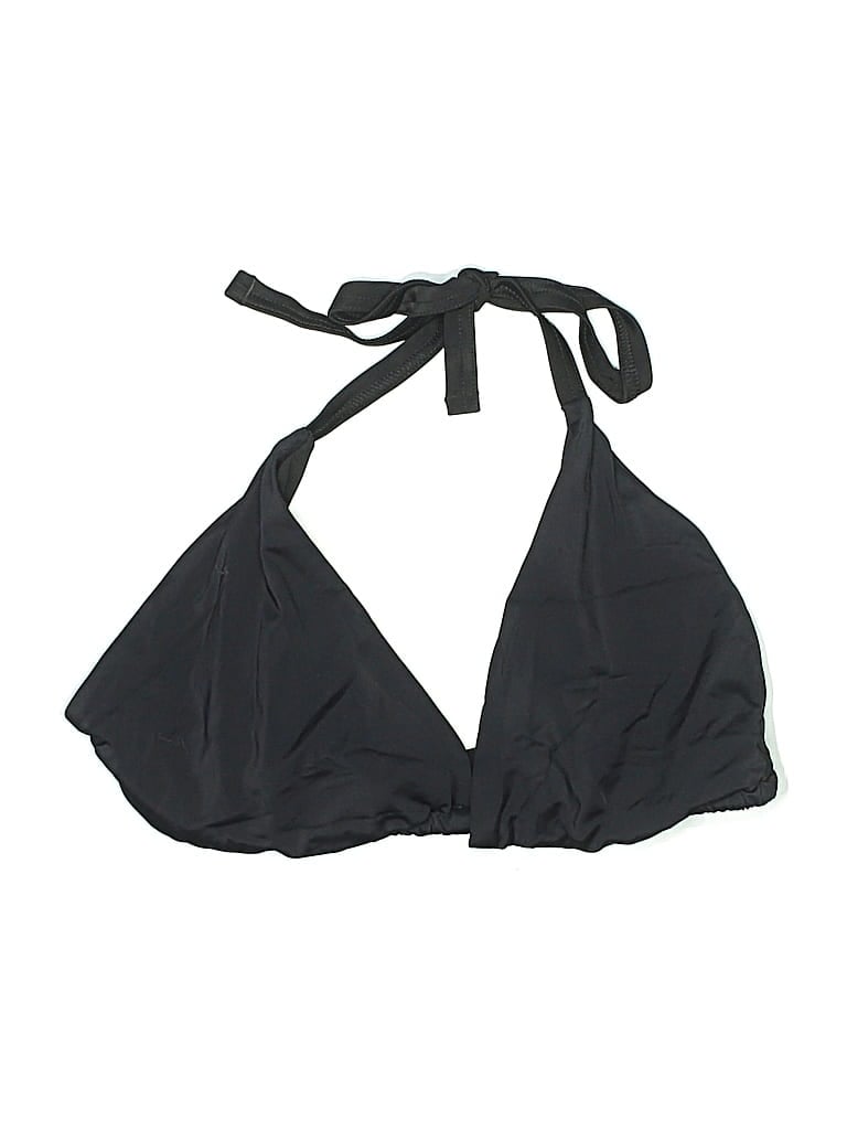 Pre-owned Asos Design Swimsuit Top Black Solid Pattern Swimwear