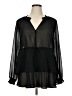 Torrid 100% Polyester Black Long Sleeve Blouse Size 1X Plus (1) - photo 1