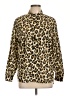 Zara Animal Print Gold Long Sleeve Blouse Size L - photo 1