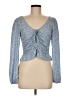 H&M 100% Polyester Blue Long Sleeve Blouse Size 8 - photo 1