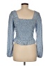 H&M 100% Polyester Blue Long Sleeve Blouse Size 8 - photo 2