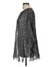 Eileen Fisher 100% Silk Metallic Silver Poncho One size - photo 5