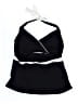 Lands' End Color Block Black Swimsuit Top Size S - photo 2