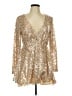 Boohoo 100% Polyester Gold Cocktail Dress Size 10 - photo 1