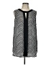 Vince Camuto 100% Polyester Chevron-herringbone Black Sleeveless Blouse Size L - photo 1