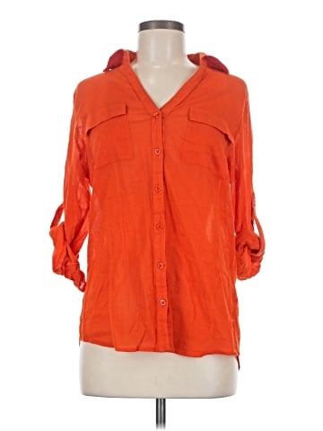 New York & Company 3/4 Sleeve Button-Down Shirt (view 1)