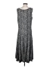Forever Animal Print Gray Casual Dress Size 4 - photo 2