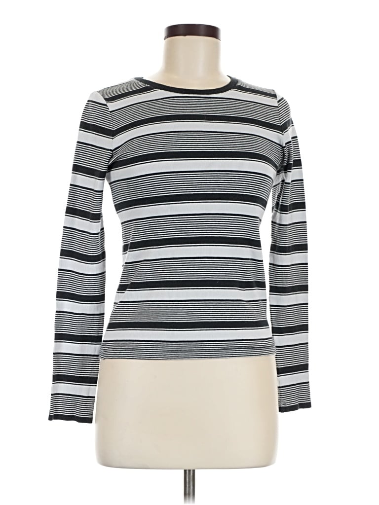 Pre-owned Club Monaco Long Sleeve T-shirt In Silver