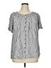 Terra & Sky 100% Rayon Stripes Gray Short Sleeve Blouse Size 1X - photo 1