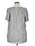Terra & Sky 100% Rayon Stripes Gray Short Sleeve Blouse Size 1X - photo 2