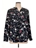 Hilary Radley 100% Polyester Floral Black Long Sleeve Blouse Size XL - photo 1